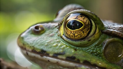 Close-Up of an Intriguing Frog with Unique Eye Patterns and Textures