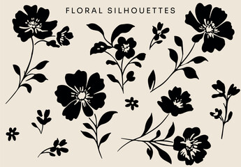 Illustrative Floral Silhouettes