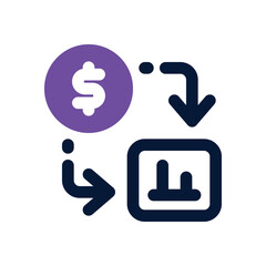 exchange rate duotone icon. Sleek and modern vector icon for websites, mobile apps, marketing materials, and corporate design. Fully scalable and ready to use.