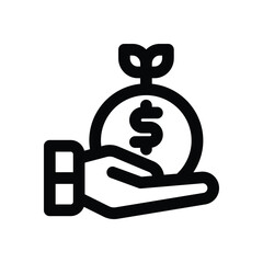 investment line icon. Clean and minimalist vector icon for websites, mobile apps, presentations, and logos. Fully scalable and customizable for any project.