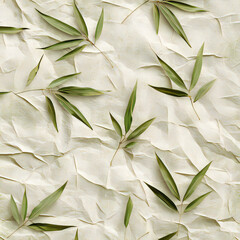 Seamless decorative rice paper with plant background 