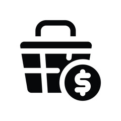 purchase glyph icon. Strong and solid vector icon for websites, mobile interfaces, presentations, and visual branding. High quality and easy to edit.