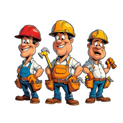 construction worker with helmet and tools