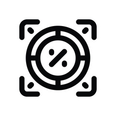 percentage line icon. Clean and minimalist vector icon for websites, mobile apps, presentations, and logos. Fully scalable and customizable for any project.