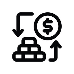 liquidity line icon. Clean and minimalist vector icon for websites, mobile apps, presentations, and logos. Fully scalable and customizable for any project.