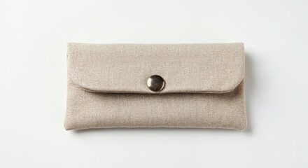 Decorative aromatherapy pouch isolated on white top-down view of fabric weave and closure