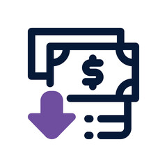 devaluation duotone icon. Sleek and modern vector icon for websites, mobile apps, marketing materials, and corporate design. Fully scalable and ready to use.