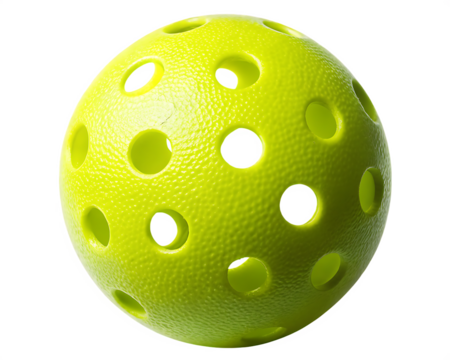   green pickleball isolated on white background PNG, AI GENERATED