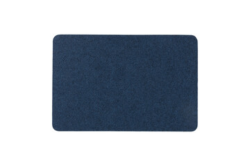Dark blue felt rectangle with rounded corners isolated on transparent background