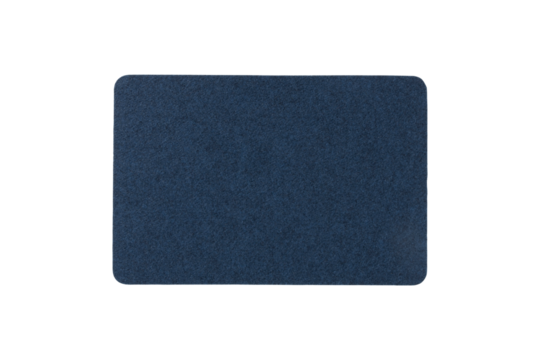 Dark blue felt rectangle with rounded corners isolated on transparent background
