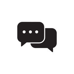 Live Chat Dialog, Speech Bubbles Discussion Solid Flat Vector Icon Isolated on White Background