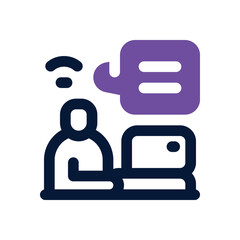 customer service duotone icon. Sleek and modern vector icon for websites, mobile apps, marketing materials, and corporate design. Fully scalable and ready to use.