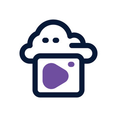 cloud streaming duotone icon. Sleek and modern vector icon for websites, mobile apps, marketing materials, and corporate design. Fully scalable and ready to use.