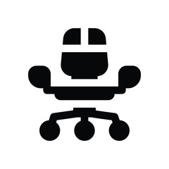 office chair glyph icon. Strong and solid vector icon for websites, mobile interfaces, presentations, and visual branding. High quality and easy to edit.