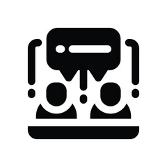 conversation glyph icon. Strong and solid vector icon for websites, mobile interfaces, presentations, and visual branding. High quality and easy to edit.