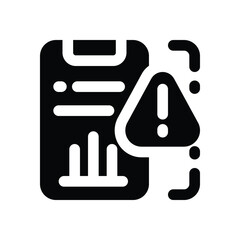 alert glyph icon. Strong and solid vector icon for websites, mobile interfaces, presentations, and visual branding. High quality and easy to edit.
