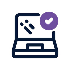 laptop duotone icon. Sleek and modern vector icon for websites, mobile apps, marketing materials, and corporate design. Fully scalable and ready to use.
