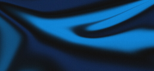 Blue abstract gradient background, grain texture effect flow wave on black backdrop