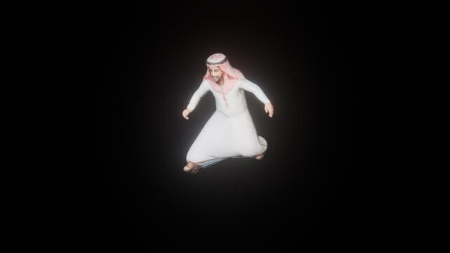Football animation with arabian man character. For creating video content for YouTube, Instagram, social media, and more. Transparent background. PNG video file.