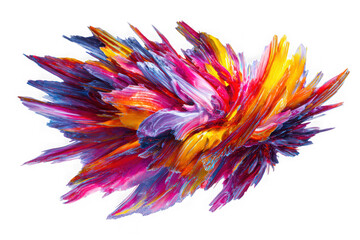 Fototapeta premium Vibrant abstract explosion of colorful strands and textures isolated on transparent background