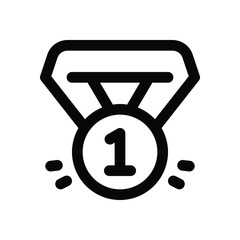 medal line icon. Clean and minimalist vector icon for websites, mobile apps, presentations, and logos. Fully scalable and customizable for any project.