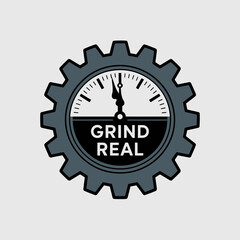 Grind real clock gear vector illustration for business and motivation design concept symbol time vector artwork on transparent background