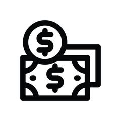 cash line icon. Clean and minimalist vector icon for websites, mobile apps, presentations, and logos. Fully scalable and customizable for any project.