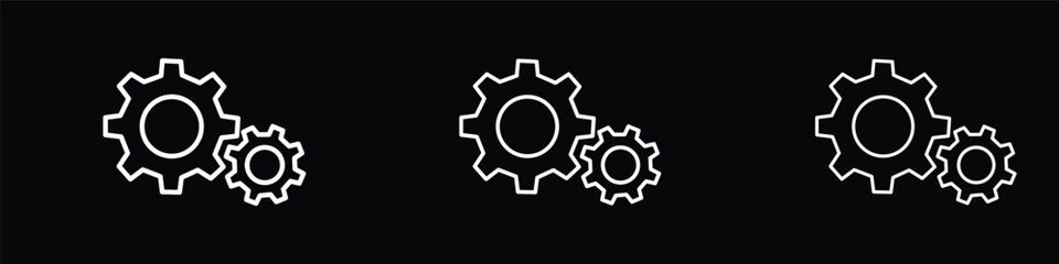 Gears icons vector pack.Settings gear icon Thin line illustration set vector