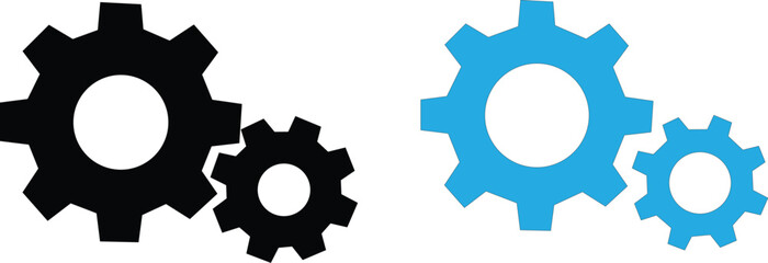 Gears icons vector pack.Settings gear icon Thin line illustration set vector