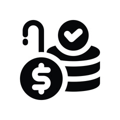 pension glyph icon. Strong and solid vector icon for websites, mobile interfaces, presentations, and visual branding. High quality and easy to edit.