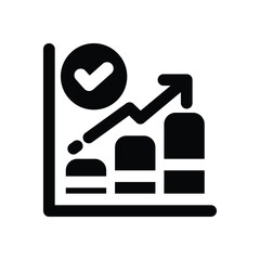graph glyph icon. Strong and solid vector icon for websites, mobile interfaces, presentations, and visual branding. High quality and easy to edit.