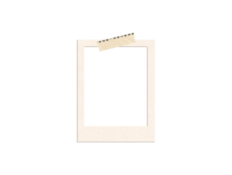 Old Frame with a tape template featuring a transparent background.	