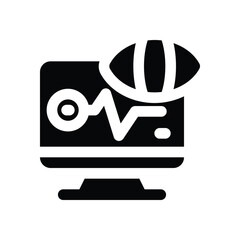 monitoring glyph icon. Strong and solid vector icon for websites, mobile interfaces, presentations, and visual branding. High quality and easy to edit.