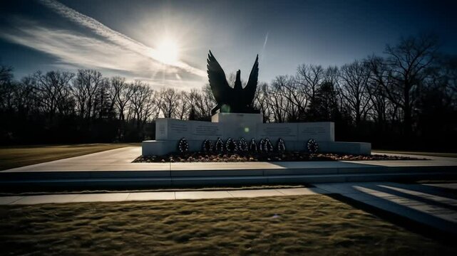 RAF Bomber Command Memorial at Sunset