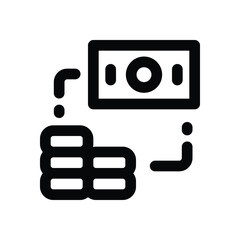 cashflow line icon. Clean and minimalist vector icon for websites, mobile apps, presentations, and logos. Fully scalable and customizable for any project.