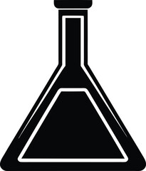 Fototapeta premium chemistry flask icon silhouette on white backgroun (1).eps