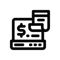 laptop line icon. Clean and minimalist vector icon for websites, mobile apps, presentations, and logos. Fully scalable and customizable for any project.