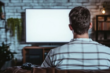 Pixel Perfect Image of Man Playing on Screen Mockup