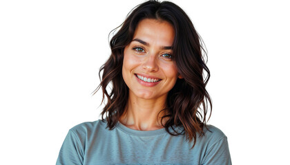 Portrait of a smiling brunette woman in natural light