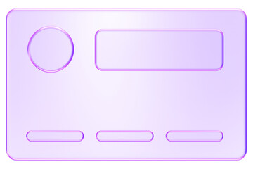 Purple glassmorphism credit card icon, used to represent electronic payments, banking, and digital transactions, 3d rendering