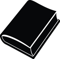 closed book icon silhouette on white background (2).eps