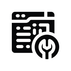 website glyph icon. Strong and solid vector icon for websites, mobile interfaces, presentations, and visual branding. High quality and easy to edit.