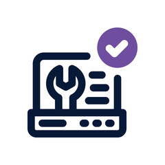 Fototapeta premium laptop service duotone icon. Sleek and modern vector icon for websites, mobile apps, marketing materials, and corporate design. Fully scalable and ready to use.