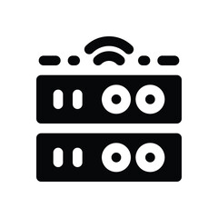 server glyph icon. Strong and solid vector icon for websites, mobile interfaces, presentations, and visual branding. High quality and easy to edit.