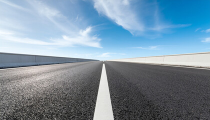 Naklejka premium Isolated road illustration in minimalist brush stroke style on white background for travel, transportation, and landscape design concepts