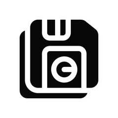 save glyph icon. Strong and solid vector icon for websites, mobile interfaces, presentations, and visual branding. High quality and easy to edit.