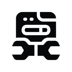 web maintenance glyph icon. Strong and solid vector icon for websites, mobile interfaces, presentations, and visual branding. High quality and easy to edit.
