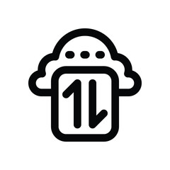 cloud data line icon. Clean and minimalist vector icon for websites, mobile apps, presentations, and logos. Fully scalable and customizable for any project.
