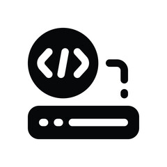 coding glyph icon. Strong and solid vector icon for websites, mobile interfaces, presentations, and visual branding. High quality and easy to edit.