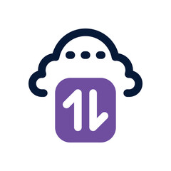 cloud data duotone icon. Sleek and modern vector icon for websites, mobile apps, marketing materials, and corporate design. Fully scalable and ready to use.